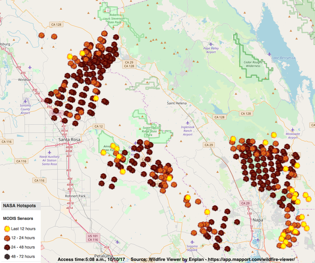 California fire graphic for October 10 | VINEX - Bulk Wine Market